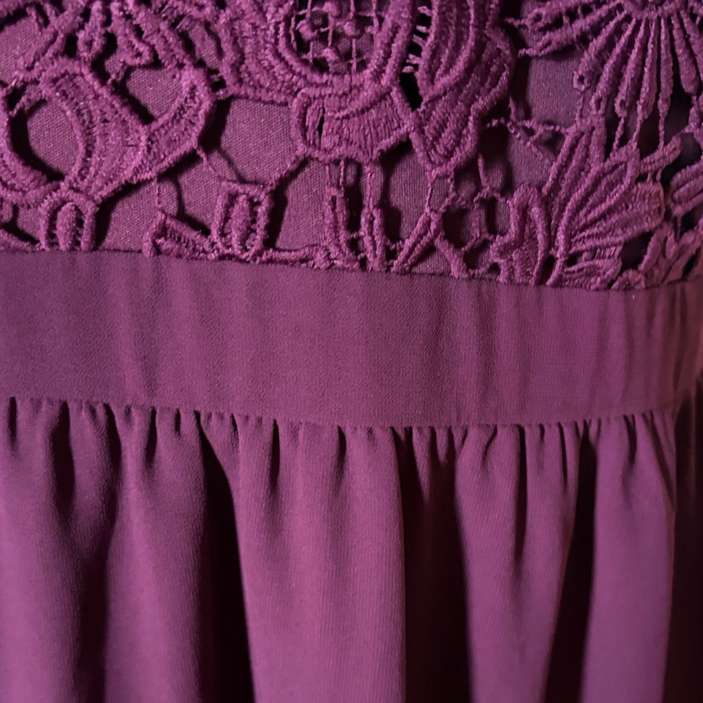 Lulu's Plum Lace Halter Mini Dress - Picture 6 of 6
